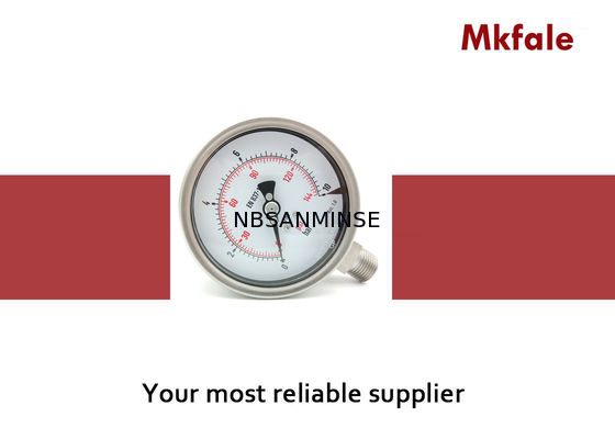 Манометр нержавеющей стали заварки лазера, СМСС - 100мм манометр входа задней части дна 4 дюймов небольшой