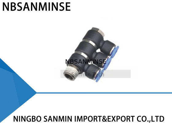 Штуцеров соединения ветви трубки нажим воздуха банджо всеобщих тройных пластиковый в соединителе Саньмин шарнирного соединения быстром