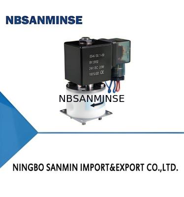 PTFE соленоидный клапан с максимальной температурой окружающей среды +60℃, температурой среды 5℃～150℃ и резьбой M8×1 G1/8 M6 1/4UNF-28